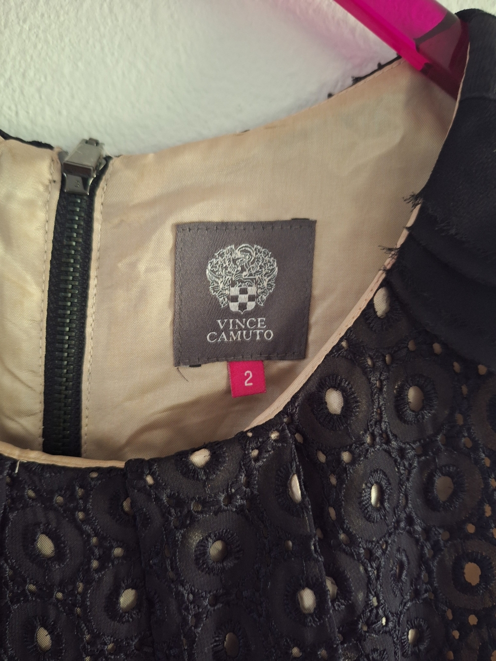 Vince Camuto Black Eyelet Dress - Size 2